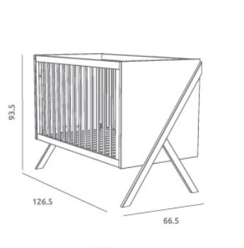 Dětská postýlka Trama ARTECH 120 x 60 cm bílá/buk